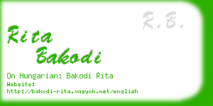 rita bakodi business card